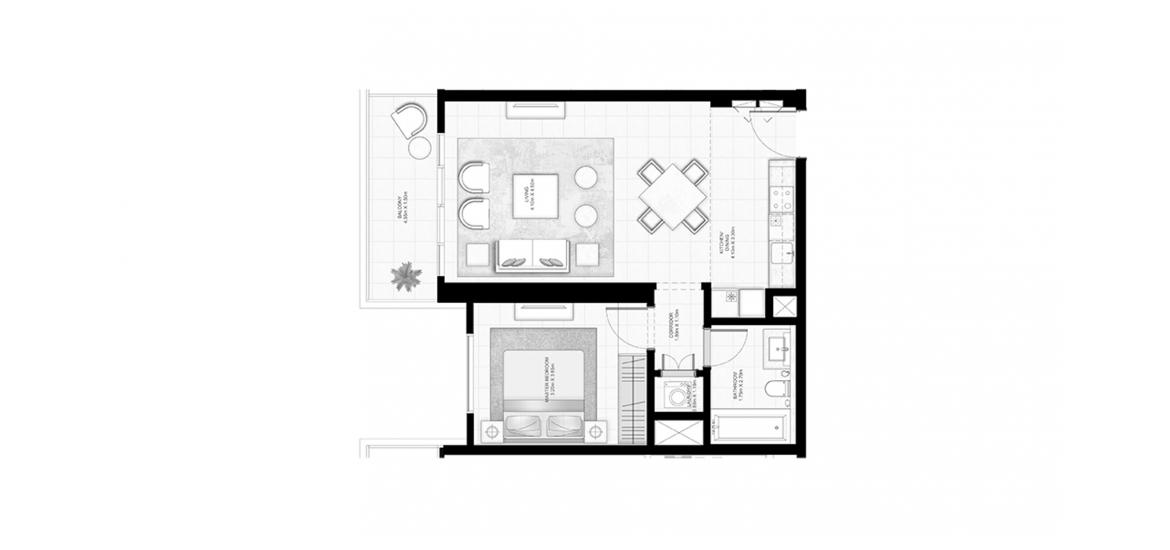 Plano del apartamento «SUNRISE BAY 1BR 68SQM», 1 dormitorio en SUNRISE BAY