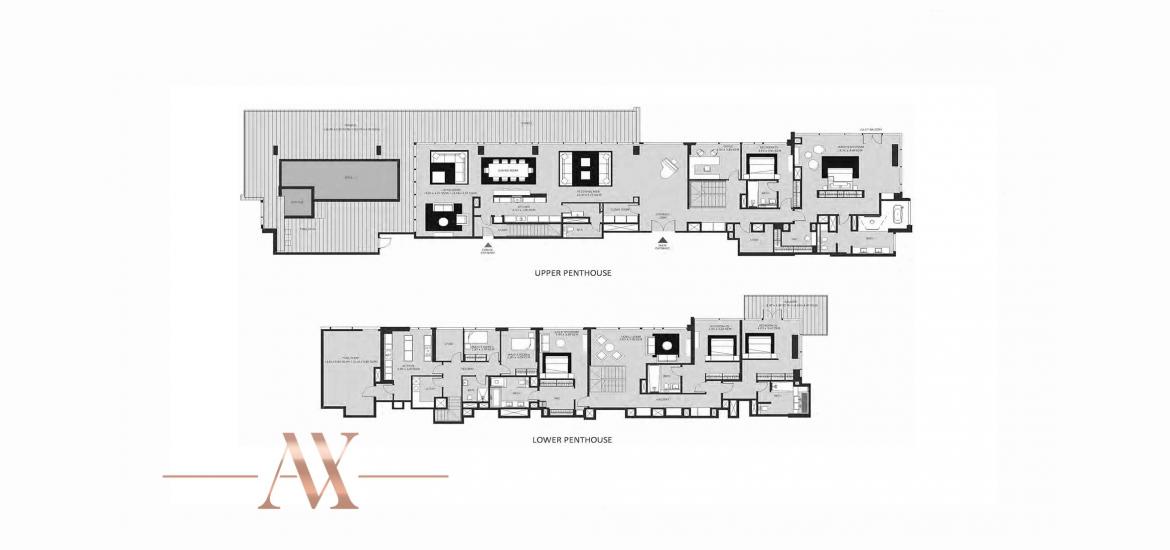 Floor plan «5BR 874SQM», 5 bedrooms, in BLUEWATERS RESIDENCES