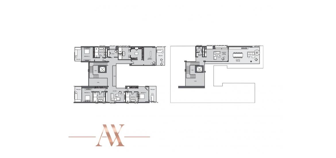 Plan d'étage de l'appartement «5BD VILLA», 5 chambres à SIX SENSES THE PALM