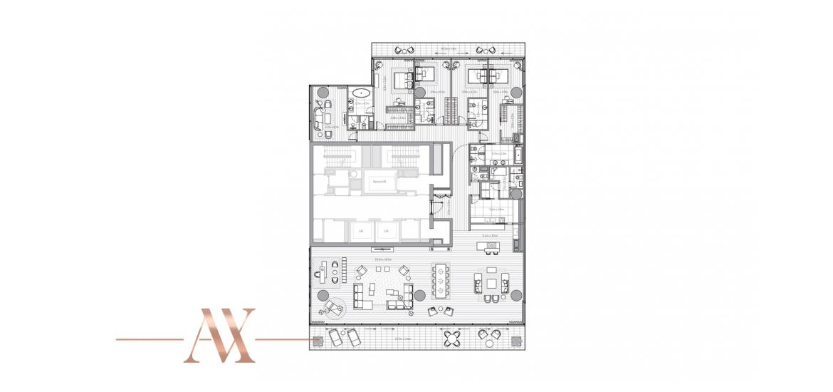 Plan d'étage de l'appartement «A», 4 chambres à ONE PALM OMNIYAT