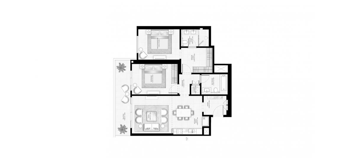Floor plan «SUNRISE BAY 2BR 113SQM», 2 bedrooms, in SUNRISE BAY