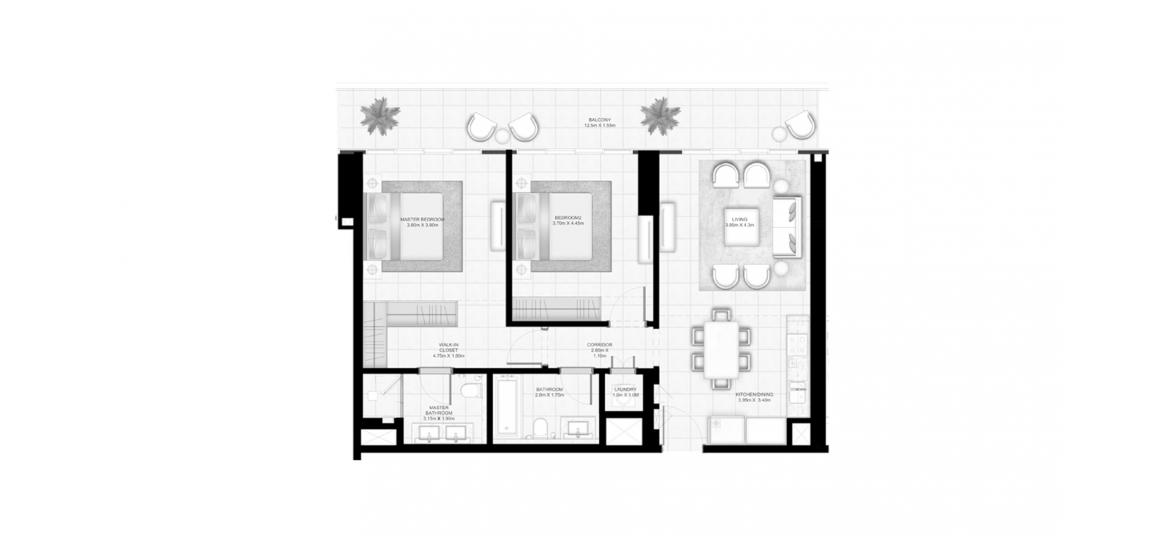 Plan d'étage de l'appartement «SUNRISE BAY 2BR 115SQM», 2 chambres à SUNRISE BAY