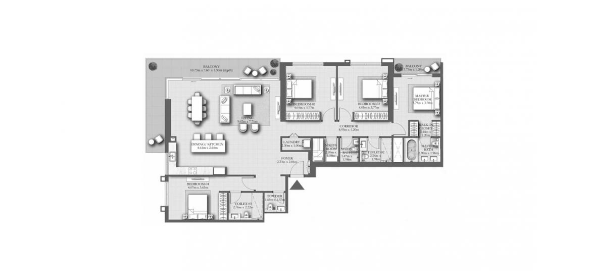 Plan d'étage de l'appartement «243SQM A», 4 chambres à MARINA SHORES