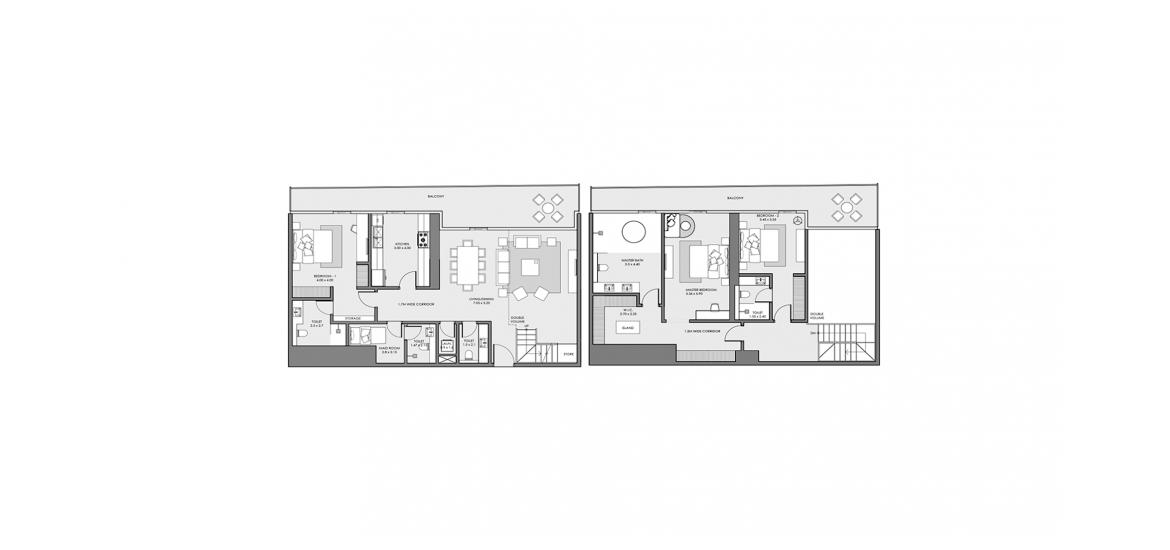 Plan d'étage de l'appartement «3 BEDROOM TYPE 02A», 3 chambres à MAR CASA