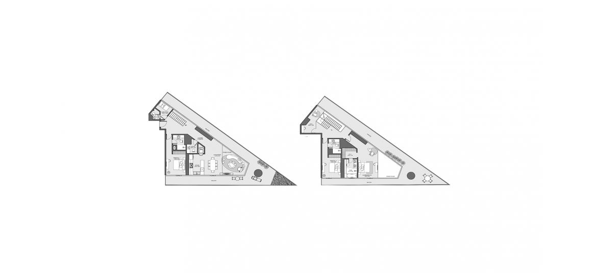 Plan d'étage de l'appartement «3 BEDROOM TYPE ROYAL», 3 chambres à MAR CASA