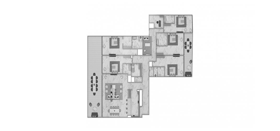 Plan d'étage de l'appartement «5BR Type S5B 466SQM», 5 chambres à ADDRESS JBR