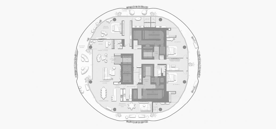 Apartment floor plan «3 BEDROOM TYPE 3101 866 SQ.M.», 3 bedrooms in COMO RESIDENCES