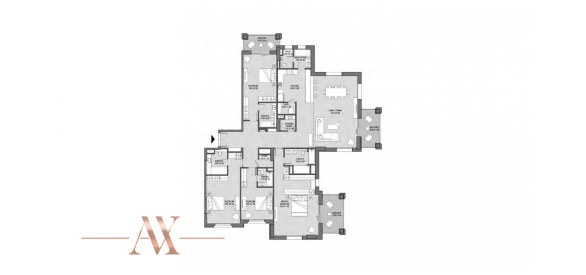 Apartment floor plan «C», 4 bedrooms in ASAYEL
