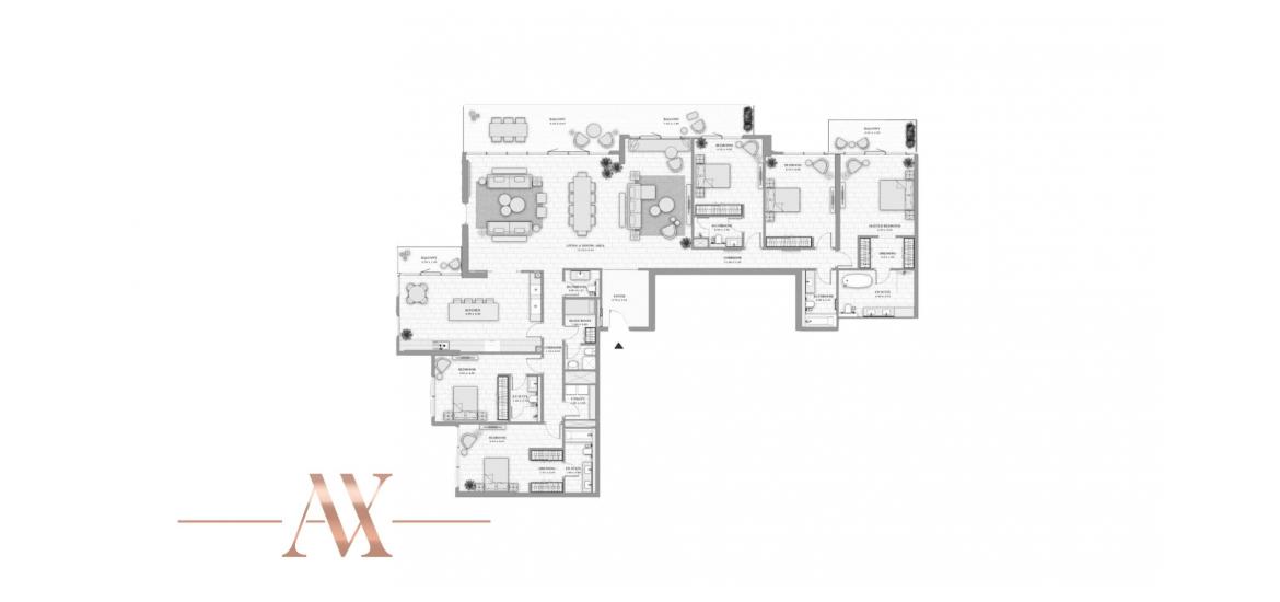 Apartment floor plan «LA VIE 414SQM», 5 bedrooms in LA VIE