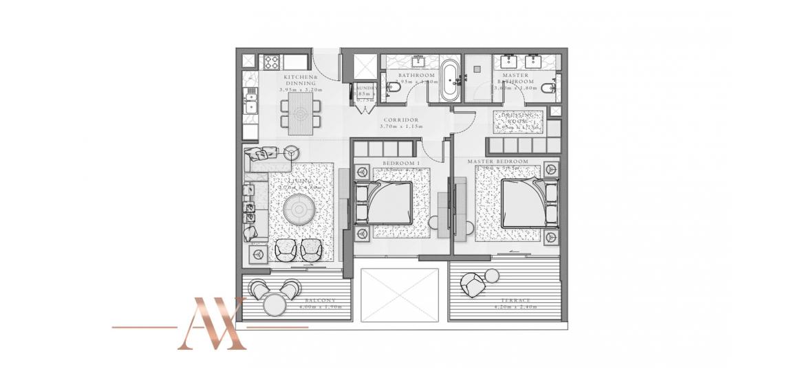 Floor plan «A», 2 bedrooms, in SIRDHANA