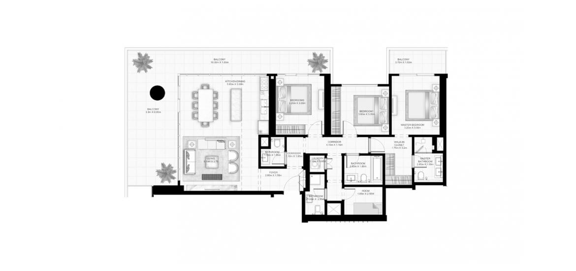 Apartment floor plan «SUNRISE BAY 3BR 194SQM», 3 bedrooms in SUNRISE BAY