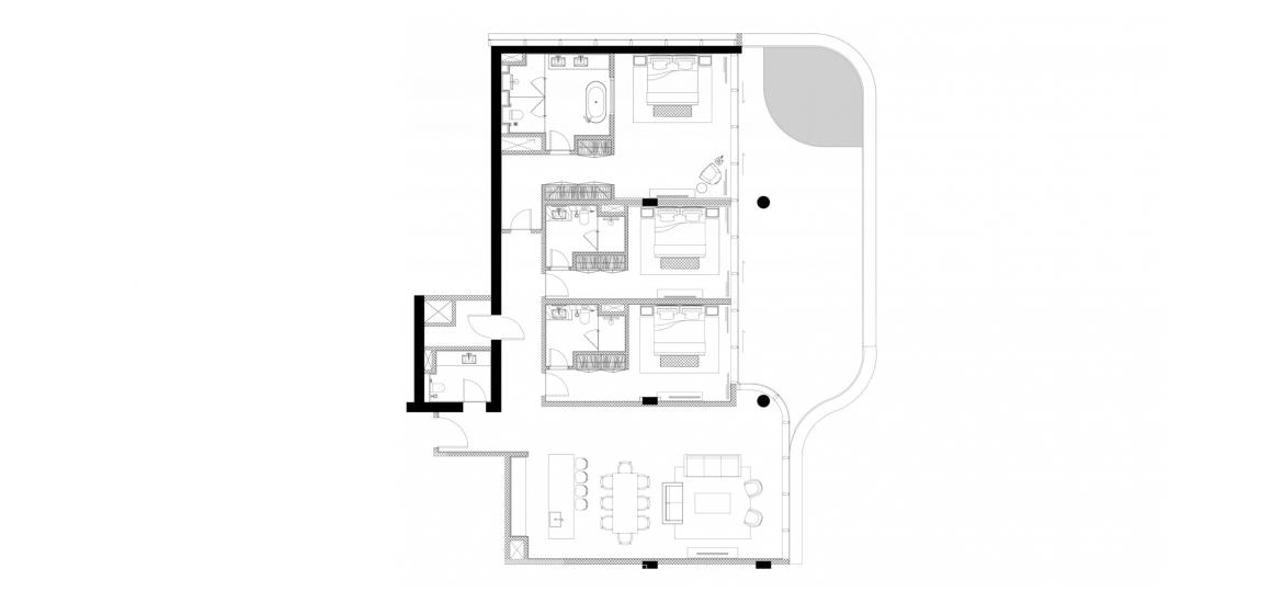 Apartment floor plan «3 BEDROOM», 3 bedrooms in SENSORIA